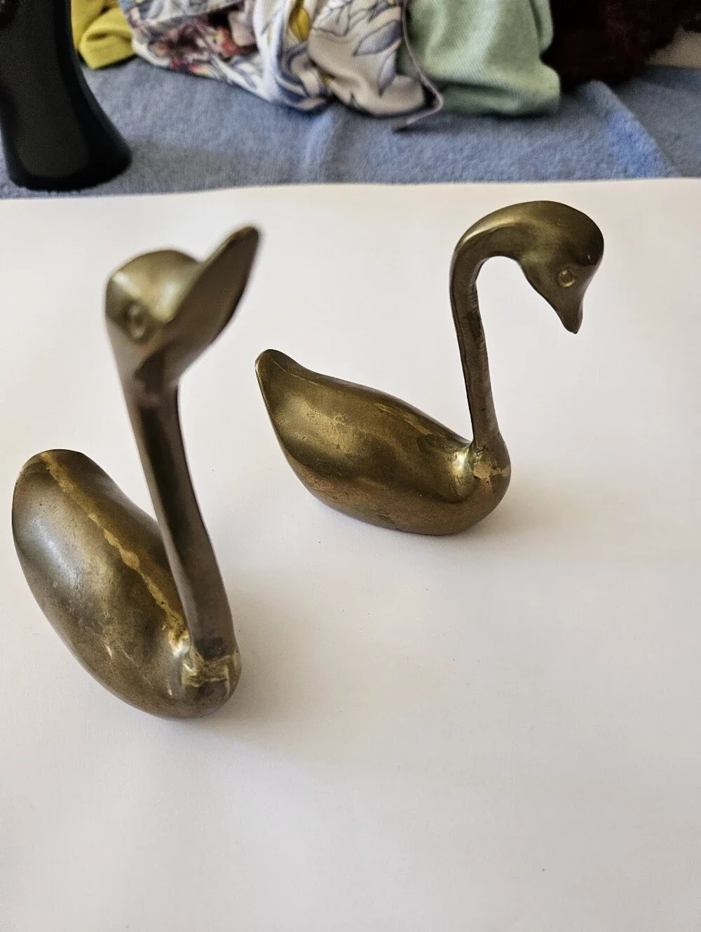 Price Brass Decorative Swan Figurine Pair - Picture 7 of 13